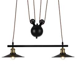 Lámpara de techo Triguero con 2 casquillos E27 Regulable en negro - 2