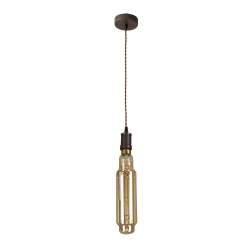 Lámpara de techo Elio + 1 bombilla 8W E27 8x8cm marrón/ámbar - 1