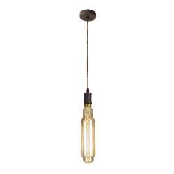 Lámpara de techo Elio + 1 bombilla 8W E27 8x8cm marrón/ámbar - 2