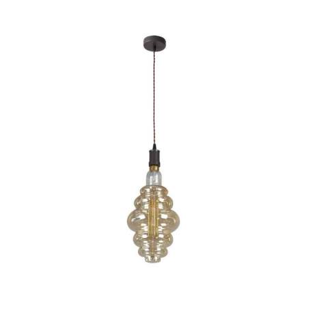 Lámpara de techo Loreto + 1 bombillas 8W E27 20x20cm marrón/ámbar - 1
