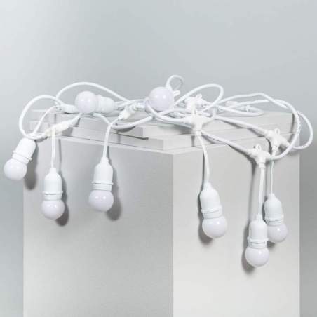 Kit Guirnalda de luces LED para exterior de 5,5m Blanco + 8 Bombillas de Colores - 1