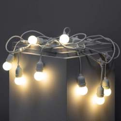 Kit Guirnalda de luces LED para exterior de 5,5m Blanco + 8 Bombillas de Colores - 2