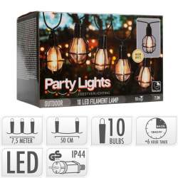 Guirnalda de luces LED para exterior Jaula con 10 Bombillas de 7,5m - 2