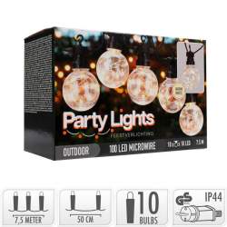 Guirnalda de luces LED para exterior con 10 Bombillas 1,3W de 7,5m - 2