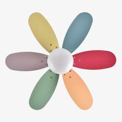 Ventilador de techo Dc Alves 2xe27 Blanco Con 6 Aspas Reversibles Pastel/Intenso - 3