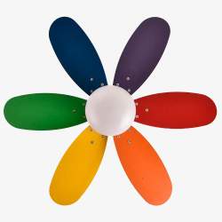 Ventilador de techo Dc Alves 2xe27 Blanco Con 6 Aspas Reversibles Pastel/Intenso - 4