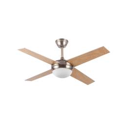 Ventilador de techo Dc Ciro Niquel 2 casquillos E27 con 4 Aspas Reversibles Wengué/Haya