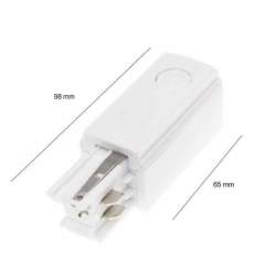 CONECTOR DE REDE DIREITO PARA TRILHO LED TRIFÁSICO.