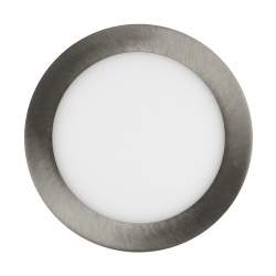 Candeeiro de tecto LED redondo plano prateado 12W