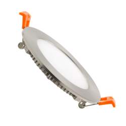 Candeeiro de tecto LED redondo plano prateado 12W