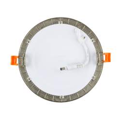 Candeeiro de tecto LED plana redonda de prata 6W