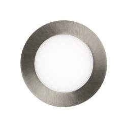 Candeeiro de tecto LED plana redonda de prata 6W