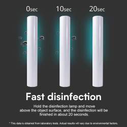 Lâmpada desinfetante UV-C portátil com bateria