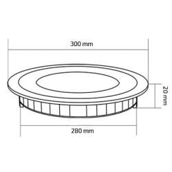 Candeeiro de tecto plano 24W redondo branco