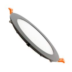 Candeeiro de tecto LED redondo preto 12W