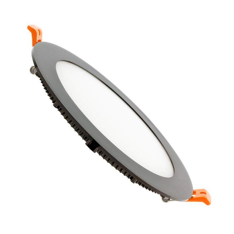 Candeeiro de tecto LED redondo preto 12W