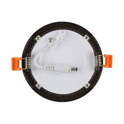 Candeeiro de tecto LED redondo preto 6w