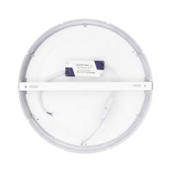 Candeeiro tecto LED de superfície redonda branca 24W
