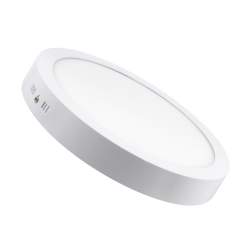 Candeeiro tecto LED de superfície redonda branca 24W
