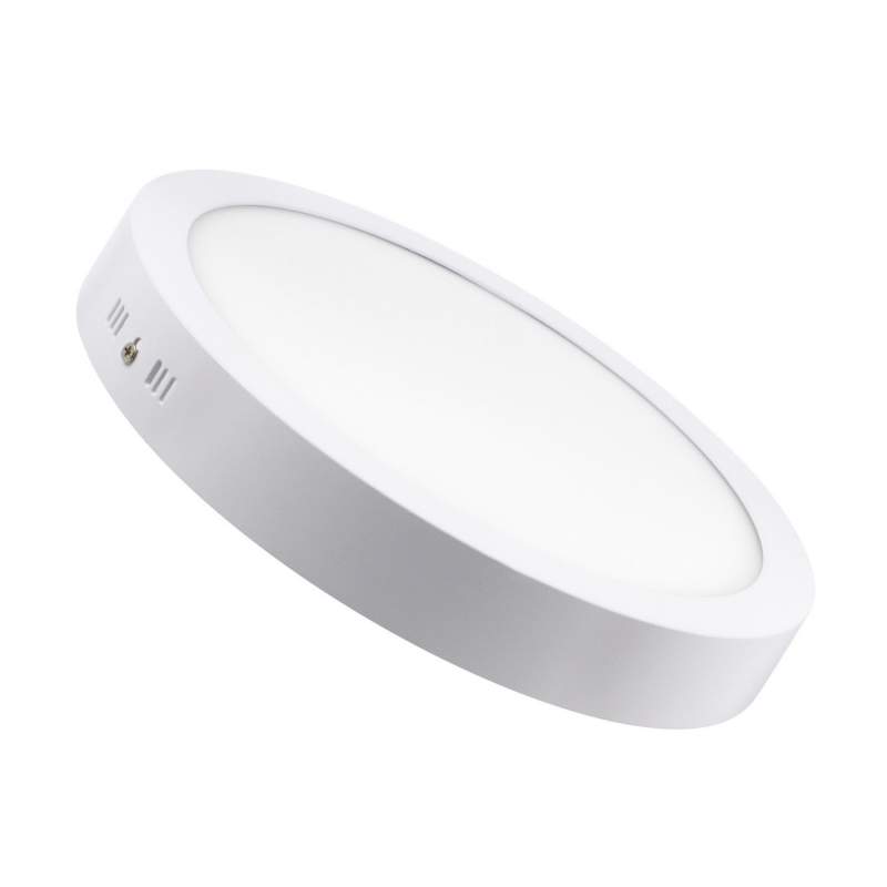 Candeeiro tecto LED de superfície redonda branca 24W