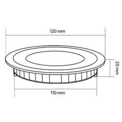 Candeeiro de tecto LED plano 6W redondo branco