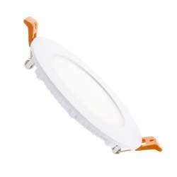 Candeeiro de tecto LED plano 6W redondo branco