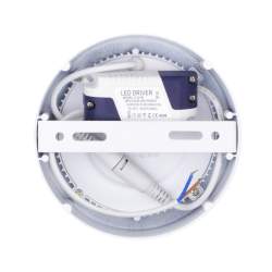 Candeeiro tecto LED de superfície redonda branca 6W