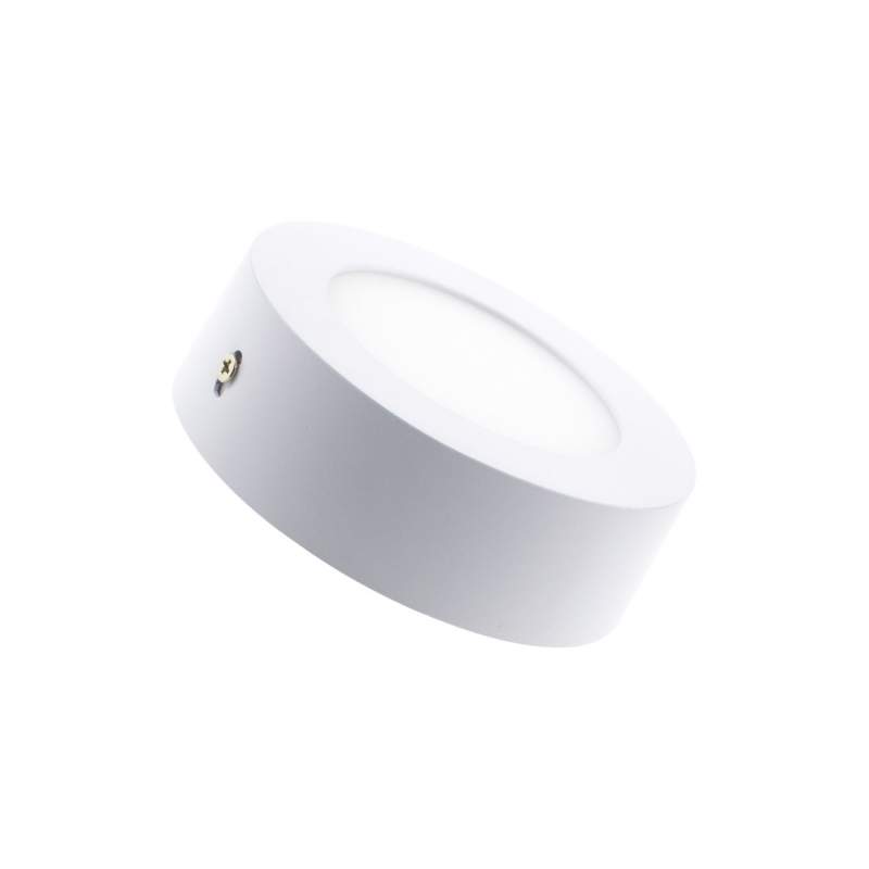 Candeeiro tecto LED de superfície redonda branca 6W