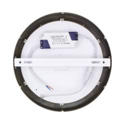 Candeeiro de tecto LED 18 W de superfície redonda prateada