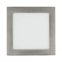 Candeeiro de tecto LED plano de 18 W quadrado em prata.