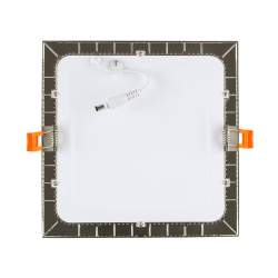 Candeeiro de tecto LED plana de 12 W quadrada prateada