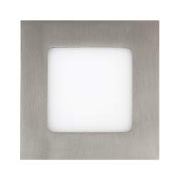 Candeeiro de tecto LED plana de 6 W quadrada prateada