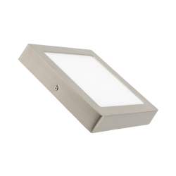 Plafon de LED prata quadrada de 18 W montada na superfície