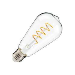 Lâmpada E27 LED 4W vintage regulável, filamento em espiral ST64