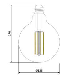 Lâmpada E27 LED 5,5 W vintage regulável filamento G125