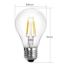 Bombilla LED E27 Regulable Filamento A60 5,5W