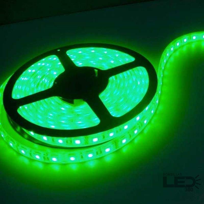 Fita LED 5m 12V DC 60 LED/m SMD5050 IP65 VERDE