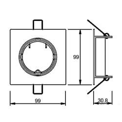 Anel Downlight basculante quadrado branco