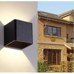 LUZ DE PAREDE MERCURY PRETO 6W ILUMINAÇÃO DUPLA FACE