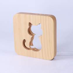 Lâmpada de mesa CAT madeira natural