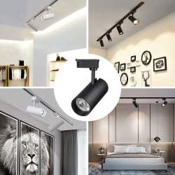 Luz Da Trilha Led monofásico PACIFIC 30W Epistar Preto