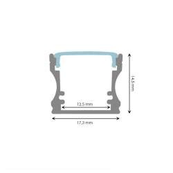 Perfil de Superfície em Alumínio para a Fita Led 17,5x14,5x2000MM