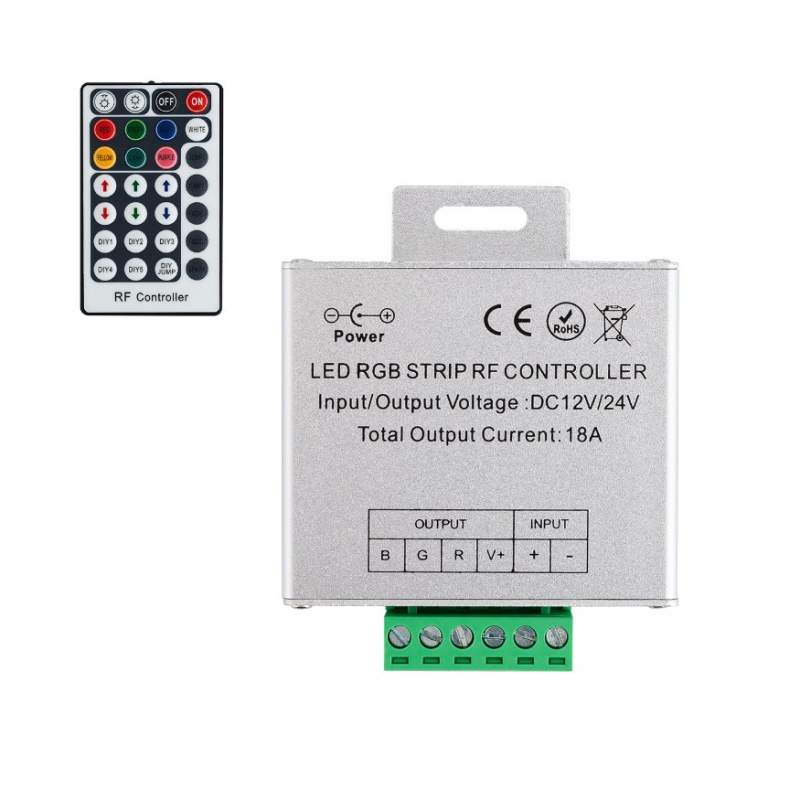 Controlador RGB Controle Remoto RF 28 botões Fita LED 12/24V