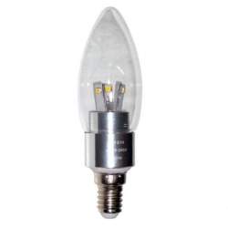 Lâmpada led vela transparente 3w casquilho E14