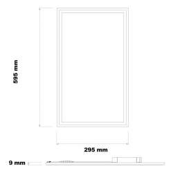 Painel de LED Slim 60x30 25W quadro prata