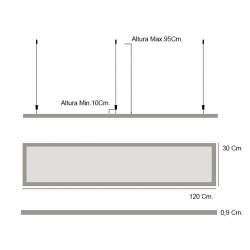 Painel LED Slim 120X30 40W 3800Lm Branco