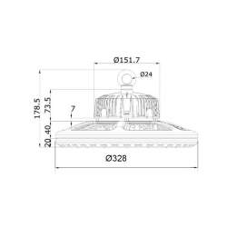 Campânula LED industrial Lumileds Meanwell UFO 150W