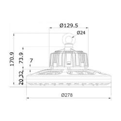 Campânula LED industrial Lumileds Meanwell UFO 100W