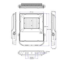Projetor LED regulável fino de 100 W LUMILEDS