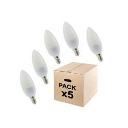 Pack de 5 lâmpadas de vela led 5w E-14 quente